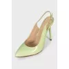 Green Leather Slingbacks