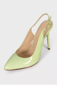 Green Leather Slingbacks