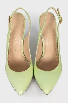 Green Leather Slingbacks
