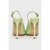 Green Leather Slingbacks