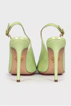 Green Leather Slingbacks