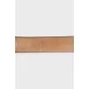 Leather belt with double buckle