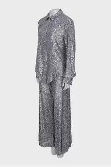 Silver Sequin Suit