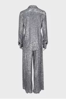 Silver Sequin Suit