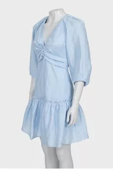 Blue dress with 3/4 sleeves