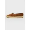 Espadrillas from suede with embroidery