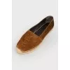 Espadrillas from suede with embroidery