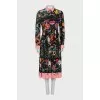 Black silk dress with floral print