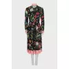 Black silk dress with floral print
