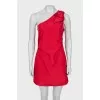 Red one shoulder dress