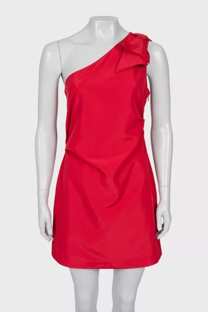 Red one shoulder dress