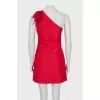 Red one shoulder dress