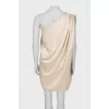 Beige one shoulder dress