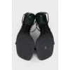 Leather sandals with beads