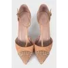 Beige shoes with metallic decor