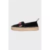Suede Espadrilles with Crystals