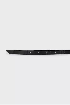 Narrow patent leather belt