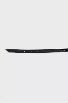 Black patent leather belt