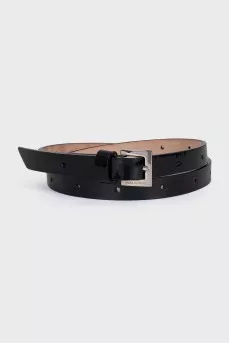 Black patent leather belt