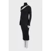 Wool dress with detachable sleeve