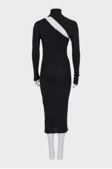 Wool dress with detachable sleeve