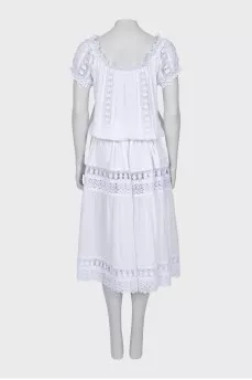Fitted White Dress with Lace