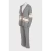 Cashmere cardigan and trousers suit
