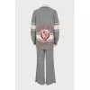 Cashmere cardigan and trousers suit