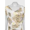 White Printed Sleeveless Dress