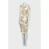 White Printed Sleeveless Dress