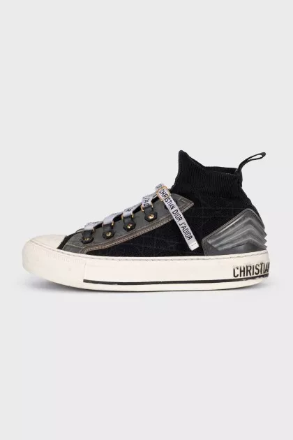 Black Walk'n'Dior textile sneakers