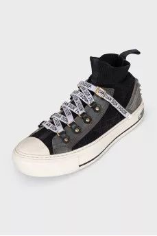 Black Walk'n'Dior textile sneakers
