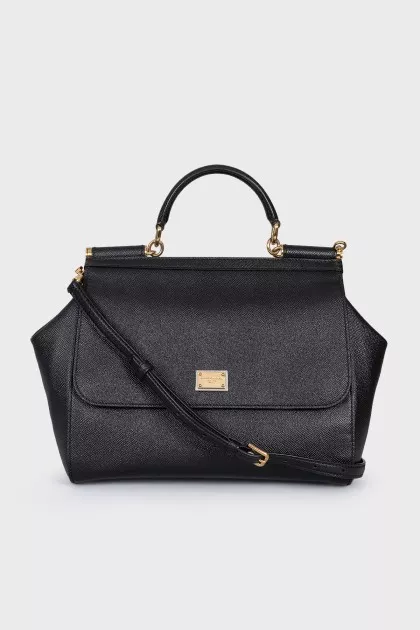 Black Sicily leather bag