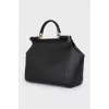Black Sicily leather bag