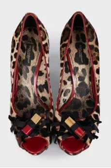 Pony skin open toe shoes