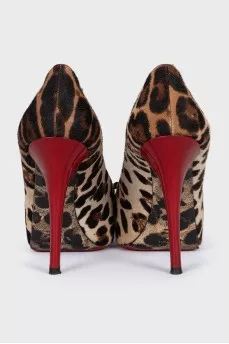 Pony skin open toe shoes