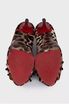 Pony skin open toe shoes
