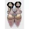 Textile shoes with black rhinestones
