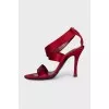 Red textile sandals