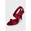 Red textile sandals