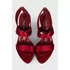 Red textile sandals