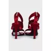 Red textile sandals