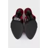 Red textile sandals