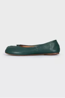 Green Tabi Ballet Flats