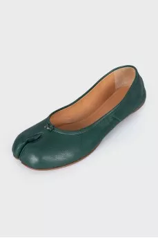 Green Tabi Ballet Flats