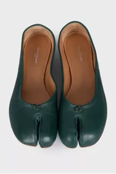 Green Tabi Ballet Flats