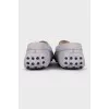 Grey suede moccasins