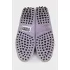 Grey suede moccasins