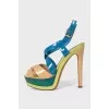 Leather sandals with high heels