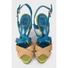 Leather sandals with high heels